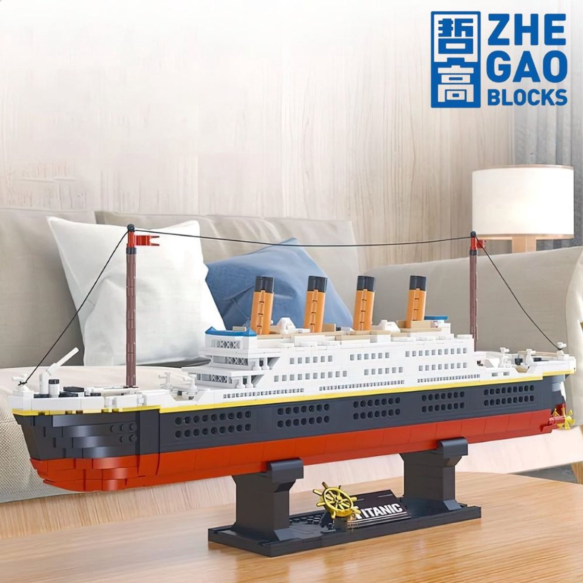 Zhe Gao 01010 Titanic bouwset | Classic creator boot | Technic ideas | STEM educatief speelgoed icons bouwpakket niet geschikt voor Lego | Cruise schip modelbouw voor volwassenen & kinderen | Bouwdoos met 1288 bouwstenen — afbeelding 3