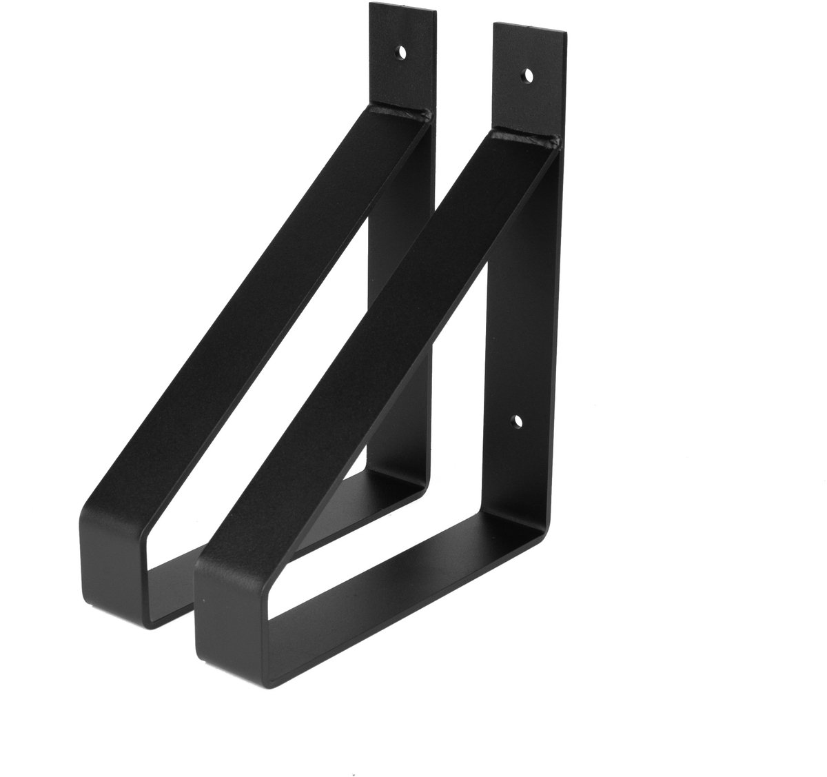 Wovar Plankdrager Zwart Industrieel 20 x 25 cm | T1 | Set 2 Stuks