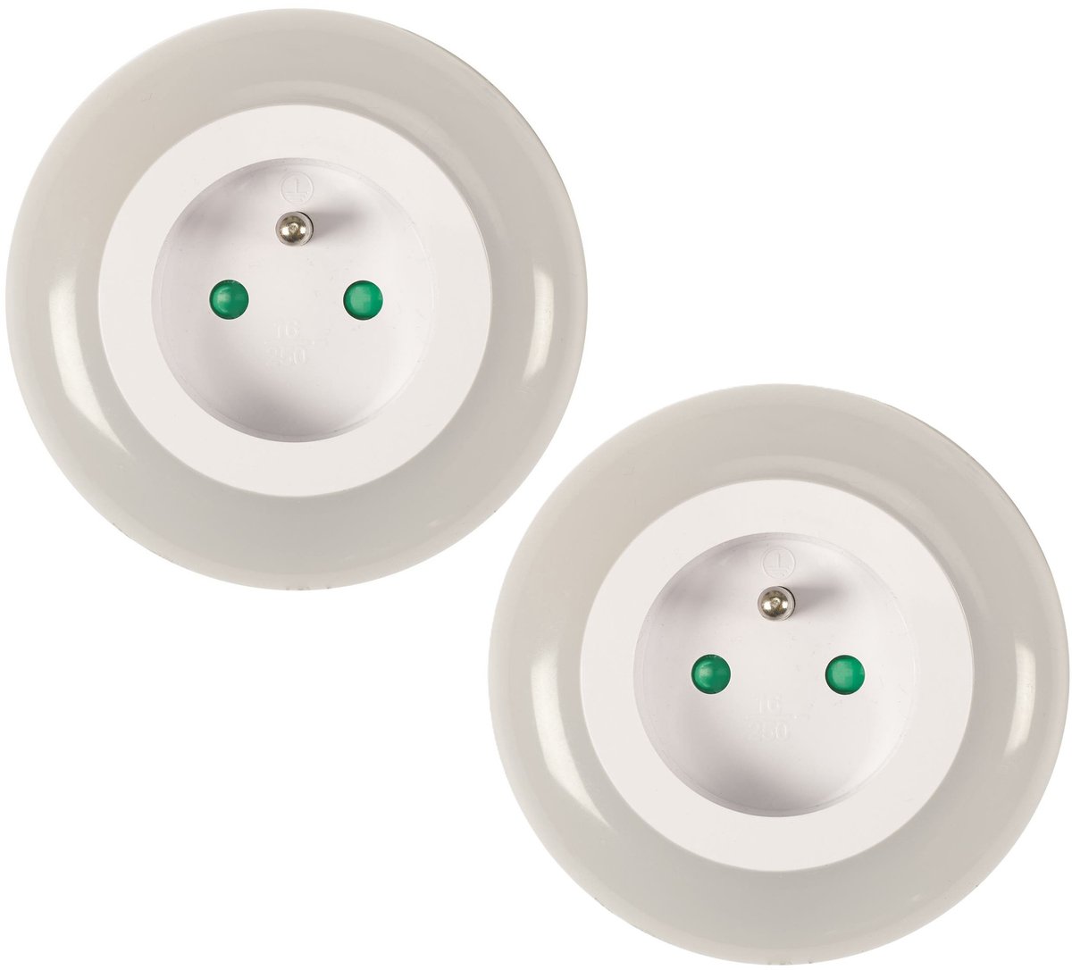 Home Deco Kids LED nachtlamp met lichtsensor - 2x - kinderkamer - extra stopcontact - energiebesparend
