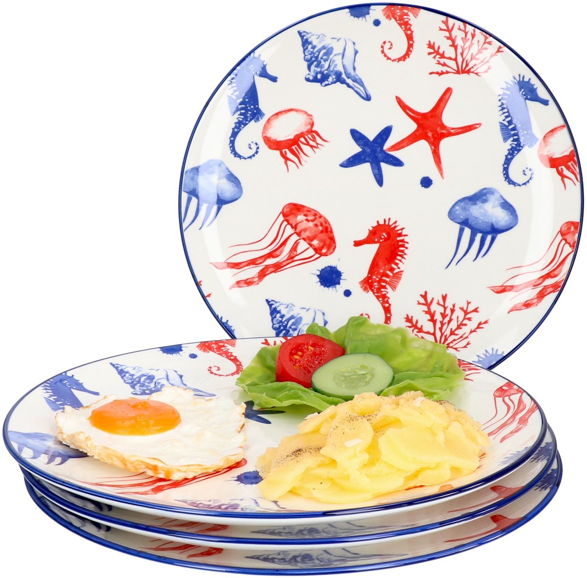 Set van 4 dinerborden 27cm Zeester Seaside - Ritzenhoff 270136