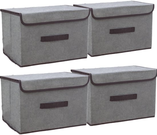 Grijze Opbergdoos Groot, 3 Stuks Stoffen Opbergmand Met Handgrepen Waterdicht Opvouwbaar Opbergkubusdozen Voor Thuis Voor Speelgoed Kleding Kantoorproducten En Andere Diversen 5