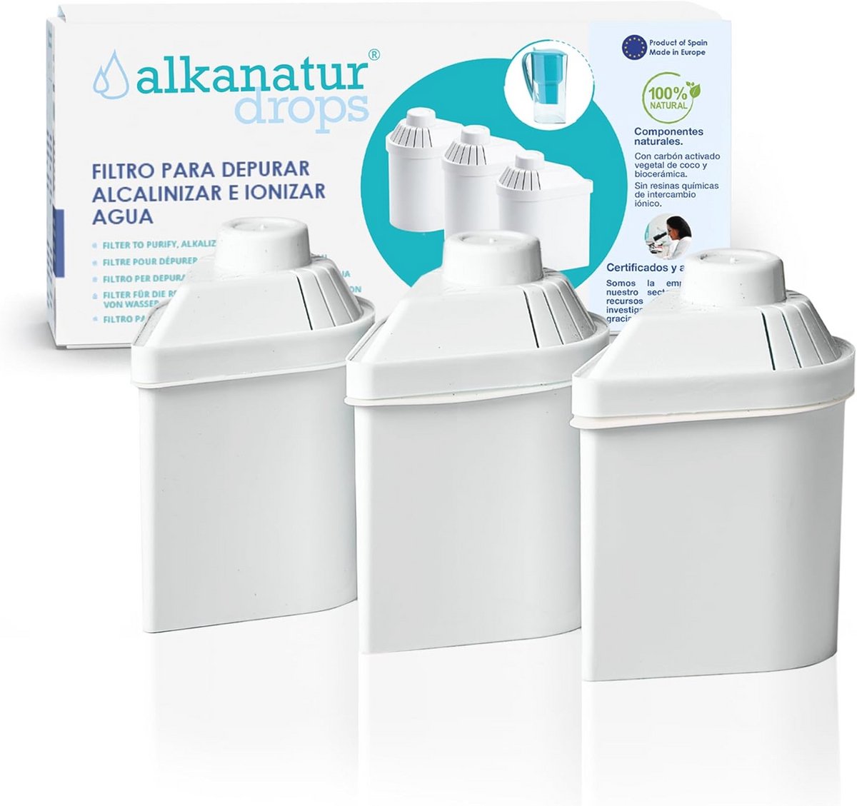 Milieuvriendelijk Waterfilter met Alkalinisatie en Waterstof-ionisatie - 3 stuks