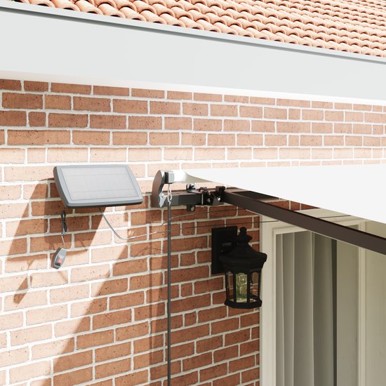 vidaXL - Store banne manuel pliable avec LED - Wit - 400 x 350 cm