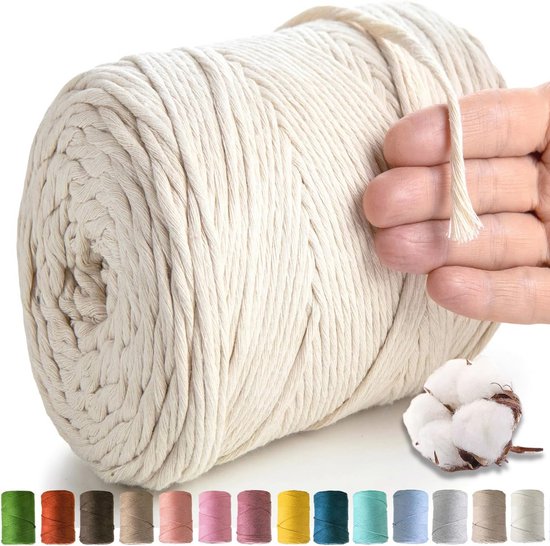 Natuurlijk Macramé Touw 4mm - 225m Zacht Gerecycled