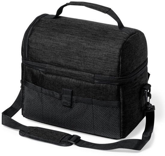 Benson Easy Travel Koeltas - voor lunchpakket of drankjes - 12 liter - 25 x 15 x 24 cm - Draagband - Zwart - Diverse compartimenten van Benson — afbeelding 3