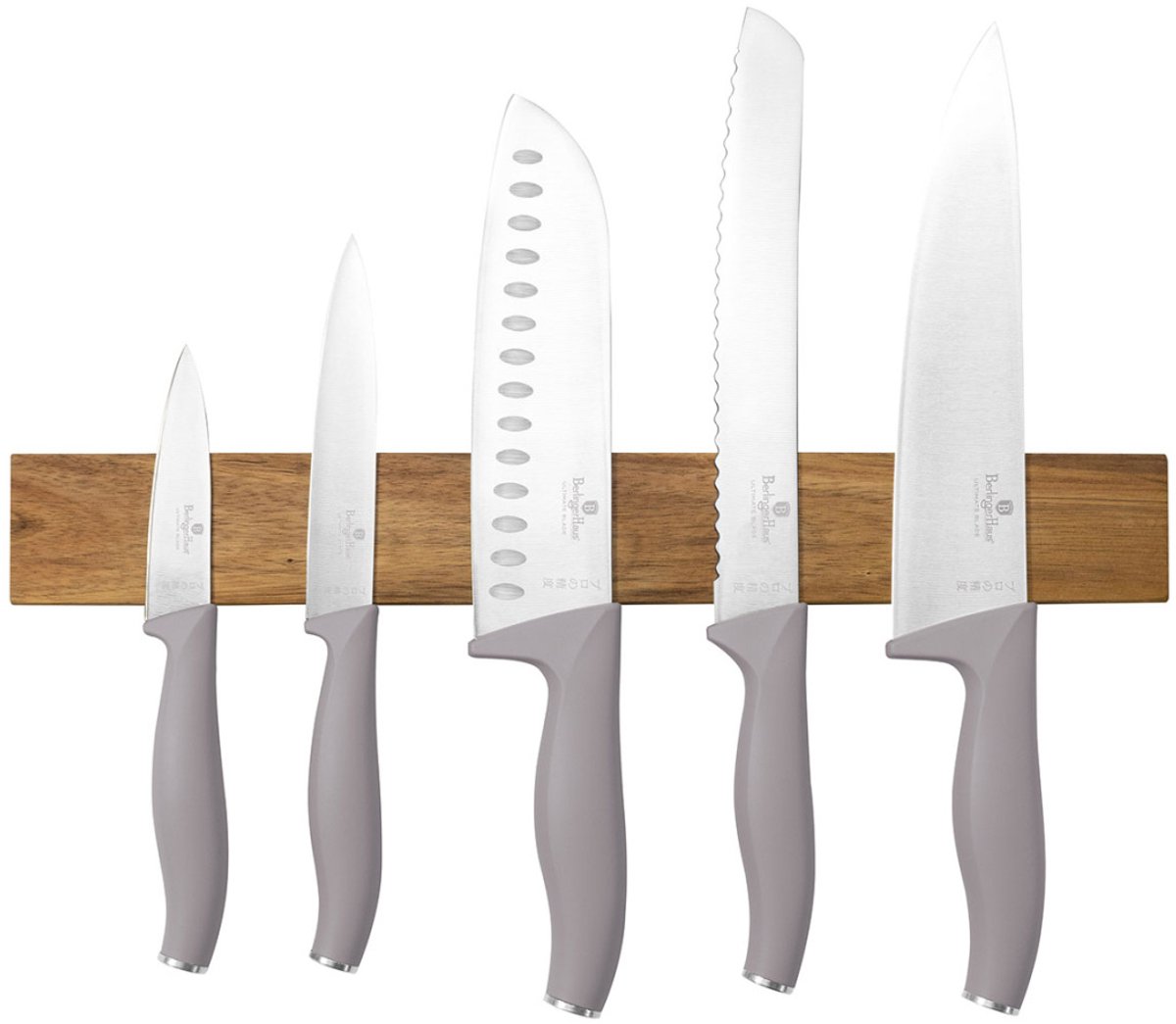SET VAN 5 KEUKENMESSEN MET LEMMET BERLINGER HAUS BH-2946 TAUPE