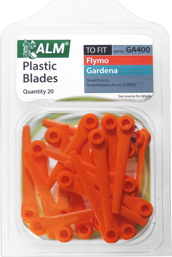 20x Kunststof Messen voor Gardena Accutrimmer ComfortCut EasyCut Turbotrimmer RotorCut Grastrimmer