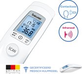 Bol.com Beurer FT 90 Contactloze Koortsthermometer – Voorhoofdmeting in Seconden - Meet Lichaam Oppervlak & Kamer – Met Smileys ... aanbieding