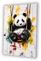 Panda, Street Art, Schommel, Wit, zwart, geel, rood, blauw