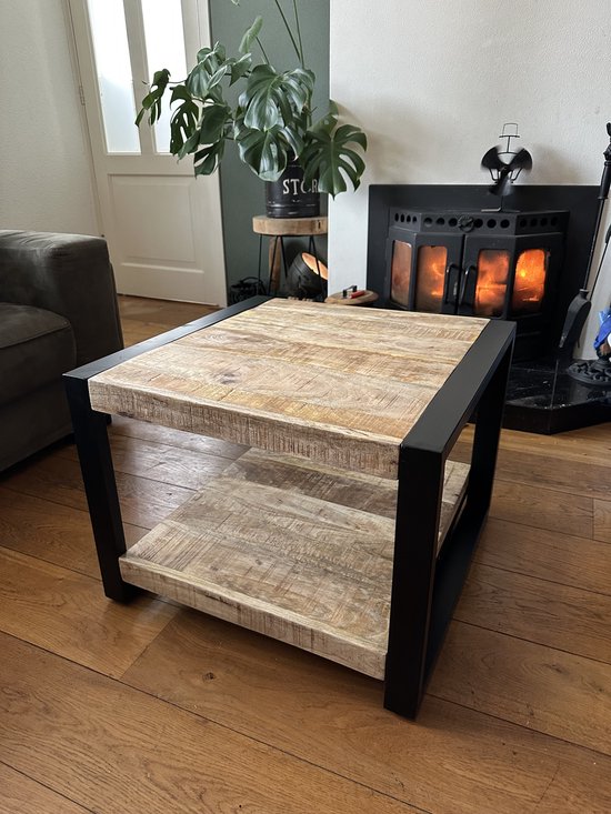 Salontafel vierkant mangohout 60x60 cm — salontafel van HVO-NL