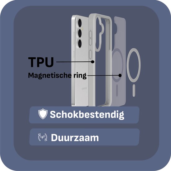 Étui Cazy pour Samsung Galaxy S25+ - Qualité militaire - compatible Magsafe - Grijs