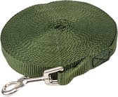 BCF-Products Hondenriem - Hondenriemen - 10 Meter - Olijfgroen - Lange Hondenlijn - Leiband - Sleeplijn - Looplijn - Trainingslijn