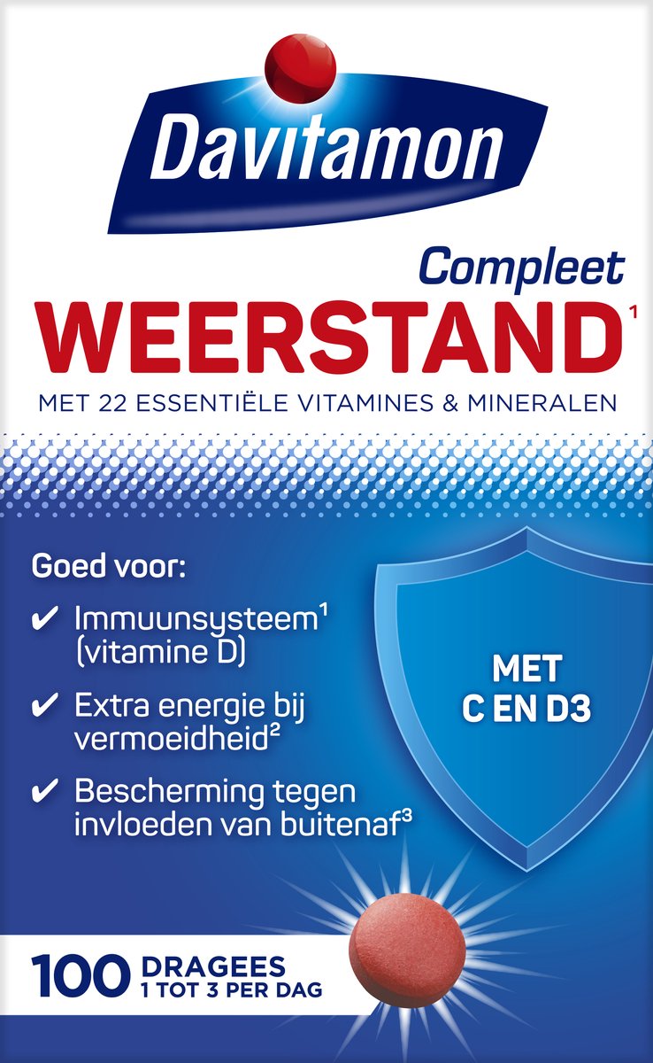 Goedkoopste Davitamon Compleet Weerstand - Multivitaminen - vitaminen en mineralen - 100 kleine dagrees