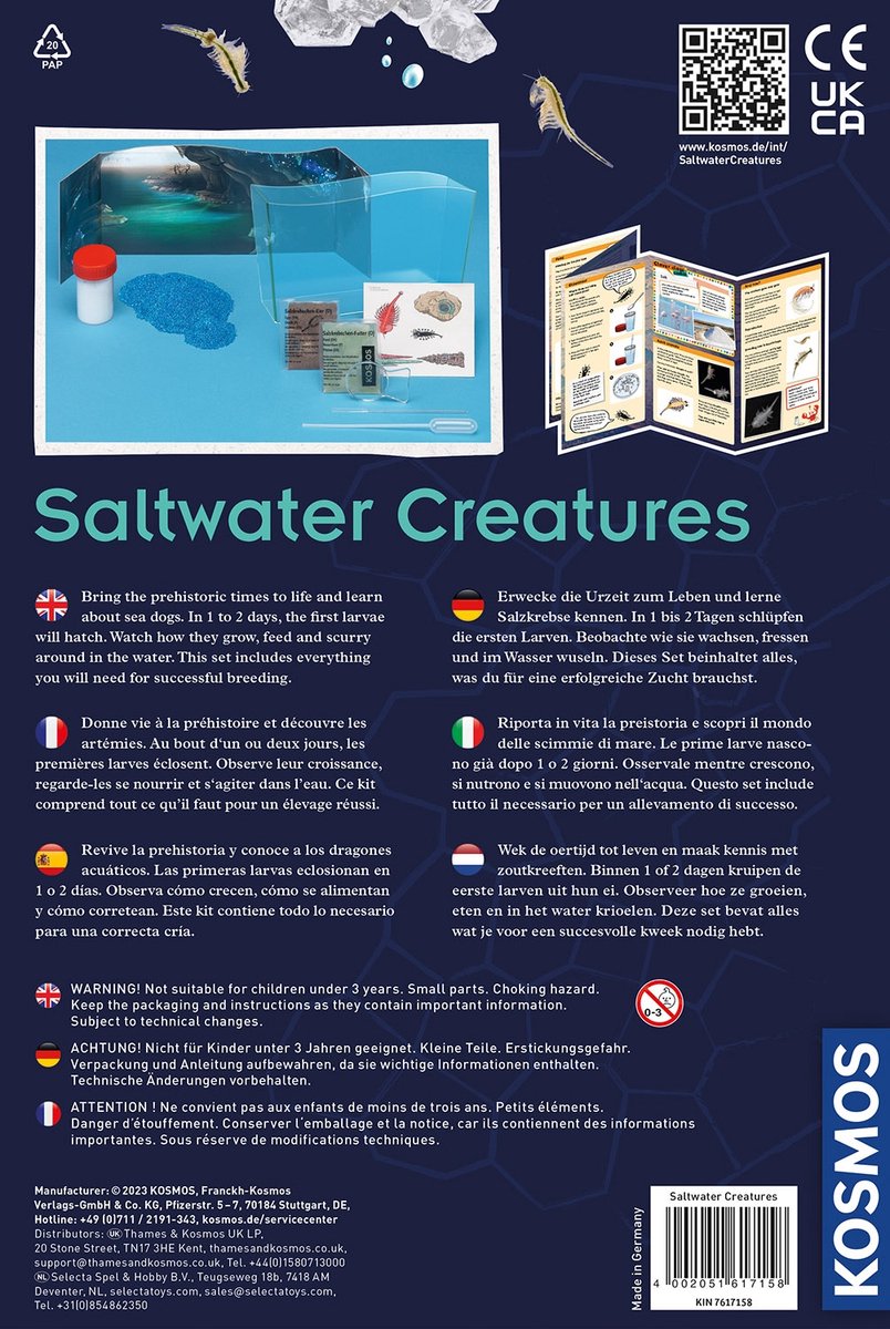 KOSMOS Saltwater Creatures - Experimenteerset - Kweek Je Eigen Pekelkreeftjes - Complete Kweekset met Aquarium, Vergrootglas en Decoratie - Ontdek Levend Waterleven - STEM Speelgoed - Vanaf 8 Jaa — afbeelding 2