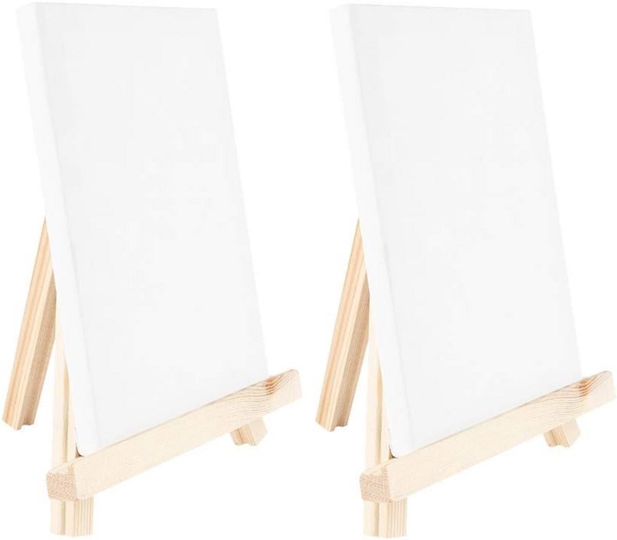 Mini Ezel met Canvas | Decoratieve Tafeldecoratie | Ideale Oplossing voor Kunstwerken | 2 Stuks