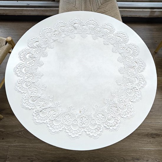 70-110cm Handgemaakt gehaakt rond tafelkleed Kanten tafelkleed