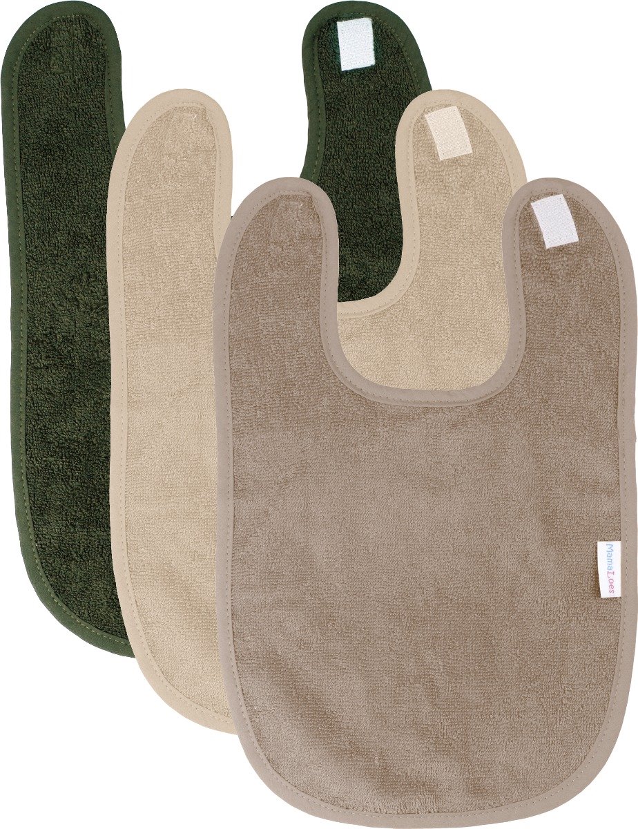 Goedkoopste Mamaloes Badstof Groen/Zand/Oat 3 Stuks Slabber ML010139