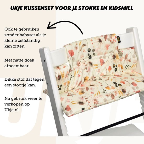 Stoelverkleiner TrippTrapp - Geschikt voor Stokke Tripp Trapp Kussenset - Kinderstoel Verkleiner - Perfecte Pasvorm - Geplastificeerd en Snel Schoon - Wilde Bloemen van Merkloos — afbeelding 5