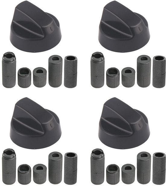 punwey 4 stuks draaiknoppen, 6 mm, metalen gasfornuis, draaiknoppen, draaiknop voor gasfornuis, zinklegering, keuken, fornuis, draaiknop, schakelaar, kookoppervlak, regelknoppen