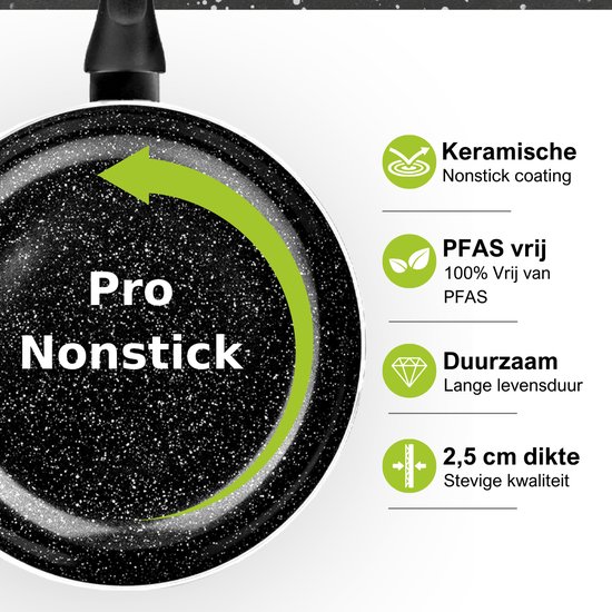 CeraFusion Ensemble de poêles en céramique 10 pièces - Set avec Poêles à frire, casseroles, faitouts - Casseroles et poêles à induction - Batteries de cuisine en aluminium - Zwart