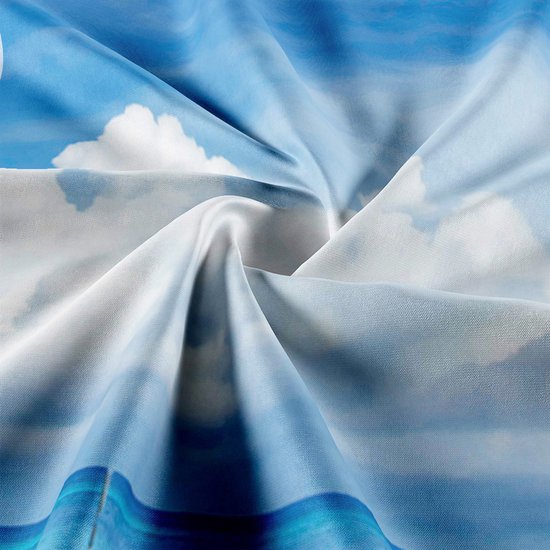 Ulticool - Plage Mer Bateau Palmier Nature - Affiche Tapisserie - 200x150 cm - Groot tapisserie - Affiche Jardin Tapisserie