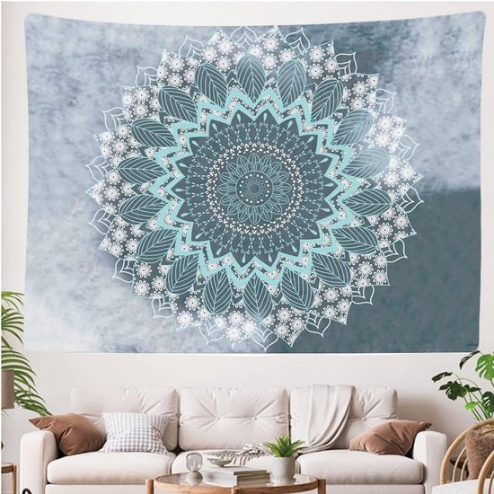 Ulticool - Mandala Pastel Hippie Bohemian - Tapisserie - 200x150 cm - Groot tapisserie - Affiche