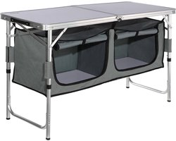 Klaptafel - Campingtafel - 120x47x70 cm - 4 tot 6 personen - Met vakken