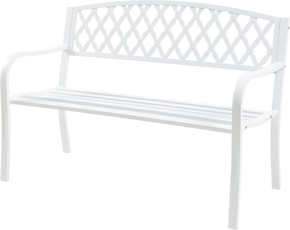 Tuinbank Opsasar 127x54x88 cm wit casa.pro