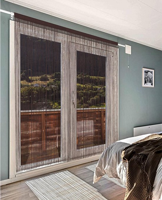 CRLYN® Deurgordijn Kralen - Macrame - Bruin - 90x200cm — afbeelding 5