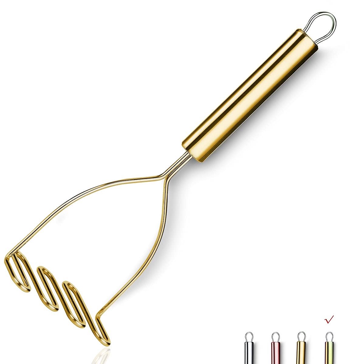 Unyqoos ® Aardappelstamper met Luxe Gouden Afwerking voor Perfecte Puree en Vaatwasbestendig Gebruiksgemak