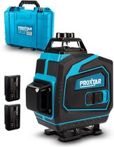 ProXtar 4D Kruislijnlaser - Zelfnivellerend Bouwlaser met 4 tot 16 Lijnen - Rotatielaser - Laser Waterpas - 50 Meter Meetbereik - 360 Graden Rotatie - Inclusief Draagkoffer