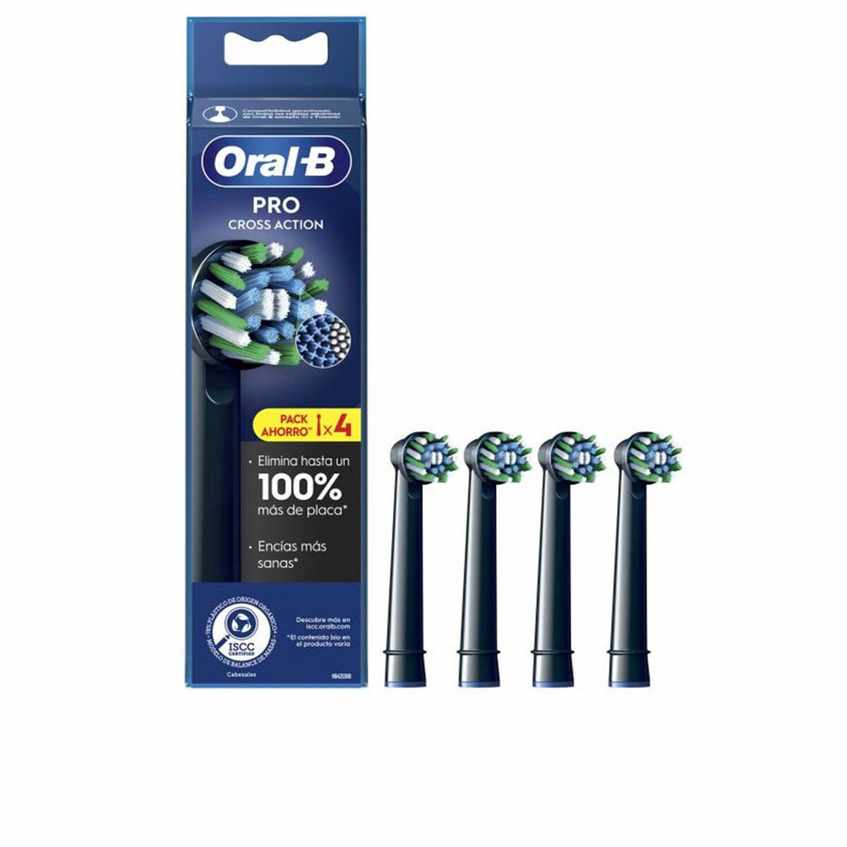 Borstel vervanger Oral-B CROSS ACTION Zwart 4 Stuks