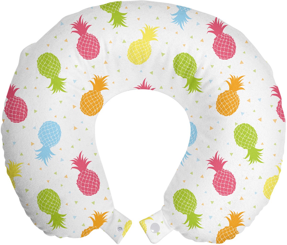 New Bed Ananas Kleurrijke Verse Lente Reisneckkussen Memory Foam voor Vliegtuig en Auto, 30cm x 30cm