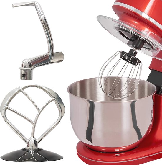 Keukenmachine 1200 Watt met 10 standen en 5 liter kom - Rood van Merkloos — afbeelding 2