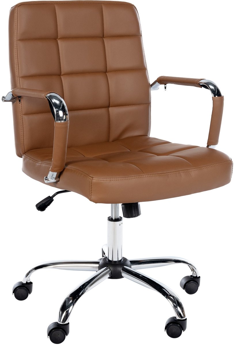 CLP Ashland Bureaustoel - ergonomisch - voor volwassenen - met rugleuning en armleuningen - in hoogte verstelbaar - kunstleer - licht bruin - CLP - €79,90