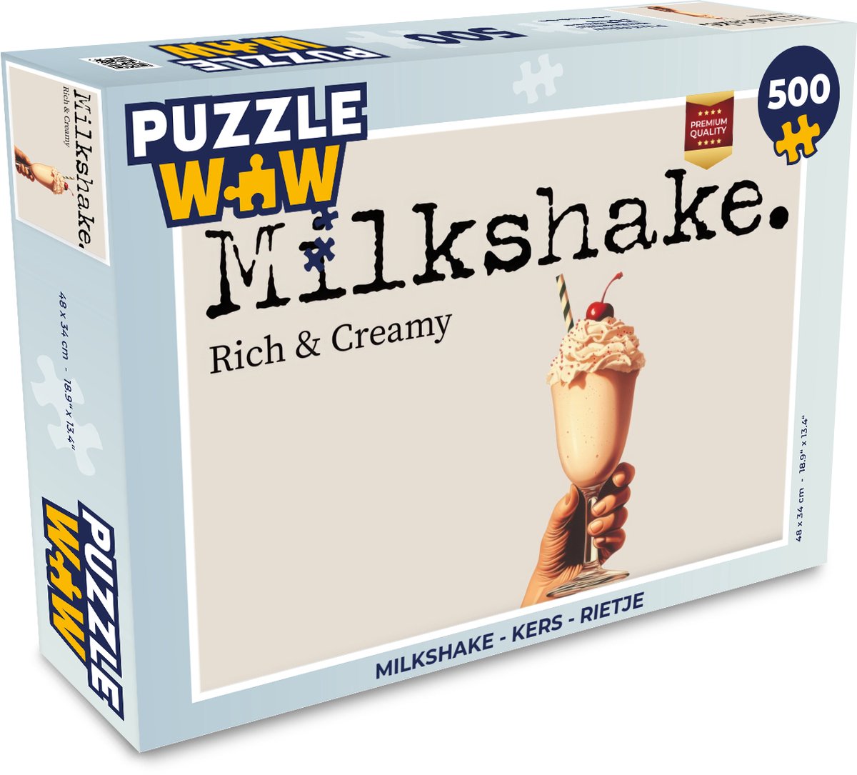 Puzzel Milkshake - Kers - Rietje - Legpuzzel - Puzzel 500 stukjes