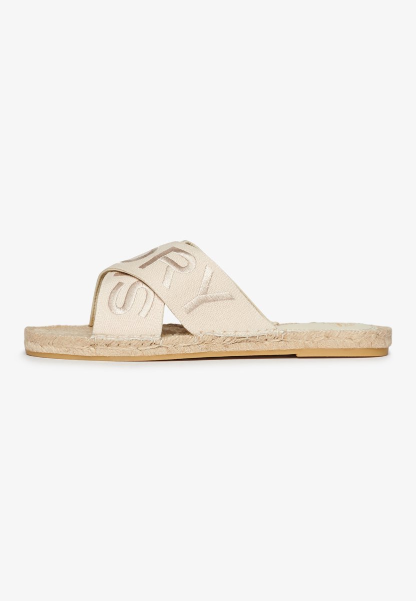 Superdry Espadrille slippers met gekruiste bandjes Dames Slippers Natural