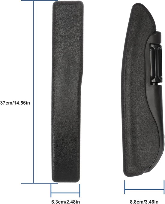 GEARMONSTER Paar autostoelarmleuningen, armleuningen, armsteun, instelbaar, 0-120 graden, 37 cm, verstelbare universele zitting, armleuning, handheld frame voor vrachtwagens, auto's en campers T5 T6