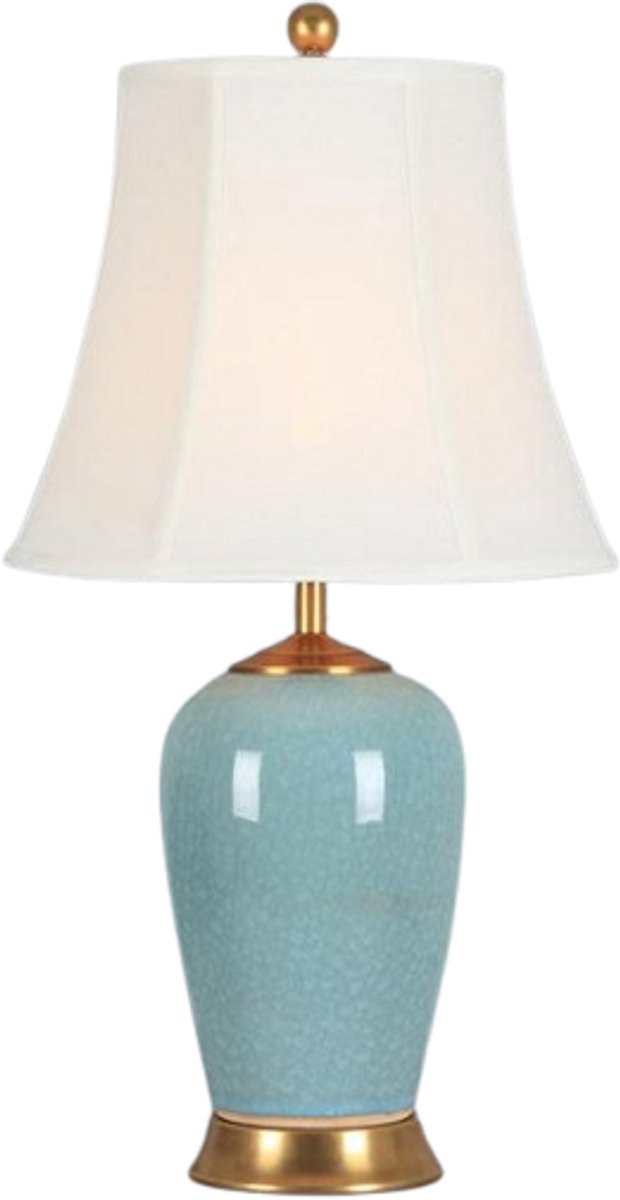 Fine Asianliving Chinese Tafellamp Porselein Glassy Blauw D41xH69cm