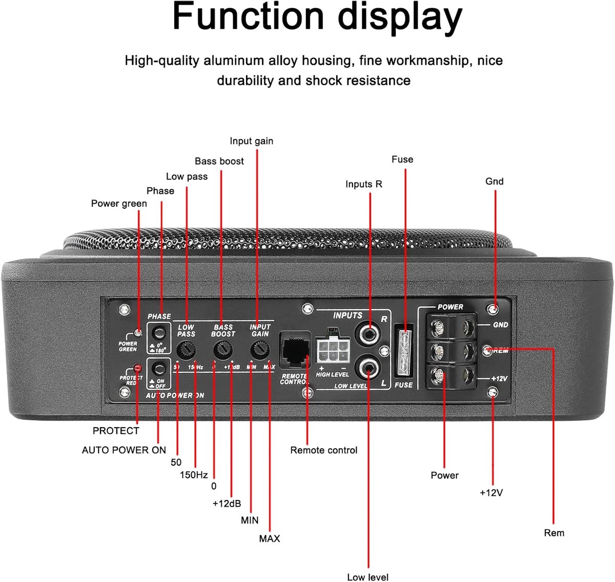 Underseat Subwoofer - Auto Versterking - Speakers – foto 4