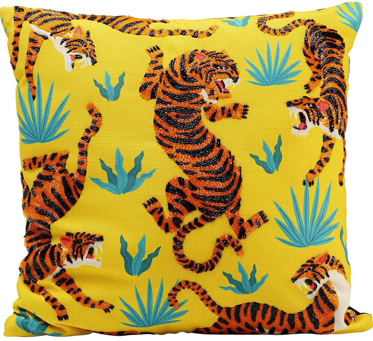 Kussen geel tijgers Kare Design