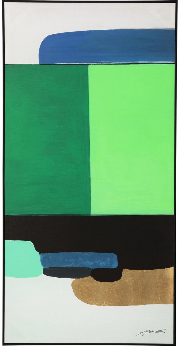Kare Schilderij Abstract Shapes Green 73x143cm