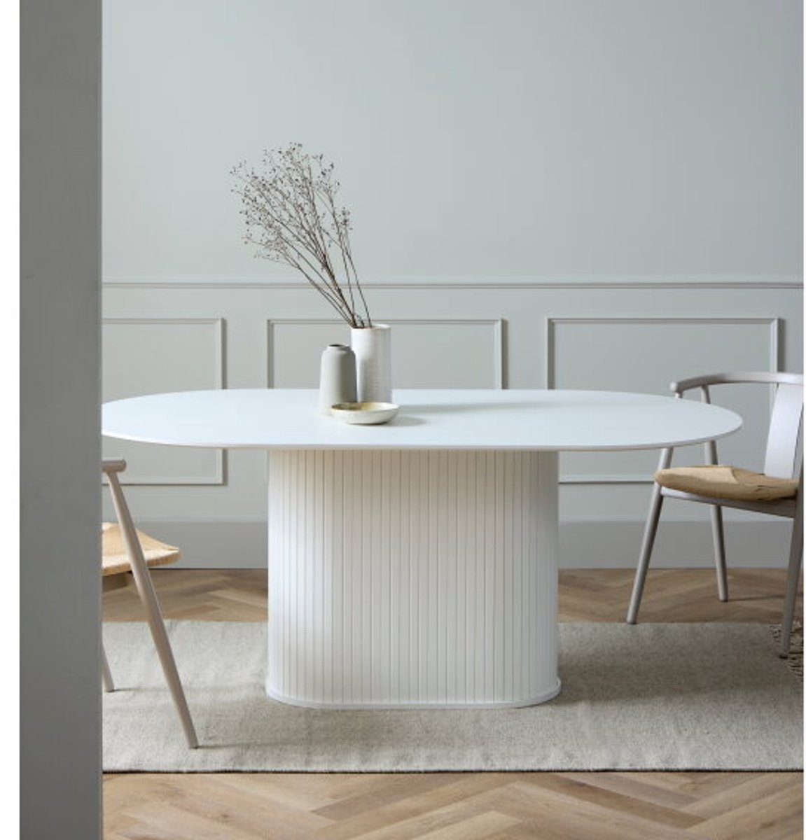Eettafel Nola ovaal 180 cm eikenhout - wit
