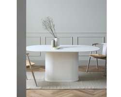 Eettafel Nola ovaal 180 cm eikenhout - wit