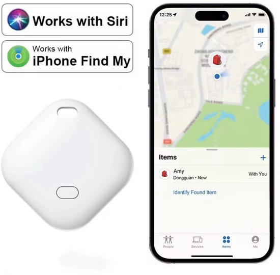 Mini GPS Tracker | Locatie Volgen via Find My iOS | Alleen Geschikt Voor IOS Apparaten | Gecertificeerd | Tracker Voor fiets, auto, scooter, hond en koffer | Inclusief Batterij