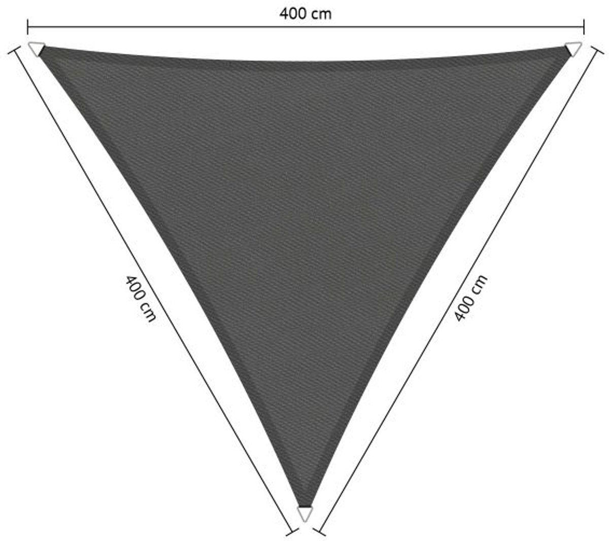 Shadow Comfort waterafstotend, driehoek 4x4x4,m Vintage grey met bevestigingsset