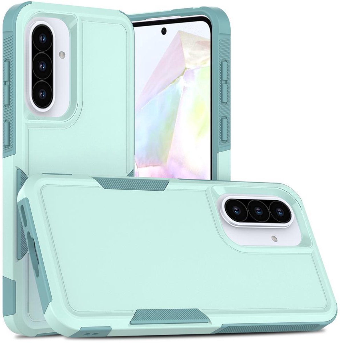 Mobigear Hoesje geschikt voor Samsung Galaxy A36 Telefoonhoesje Hardcase | Mobigear Heavy Armor Backcover Shockproof | Schokbestendig Galaxy A36 Telefoonhoesje | Anti Shock Proof - Groen