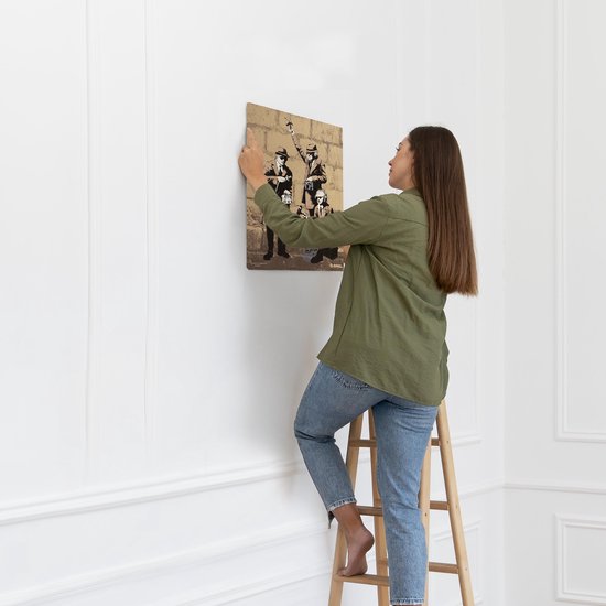 Banksy Graffiti - Canvas Schilderij 32x45 cm - Schilderijen Woonkamer