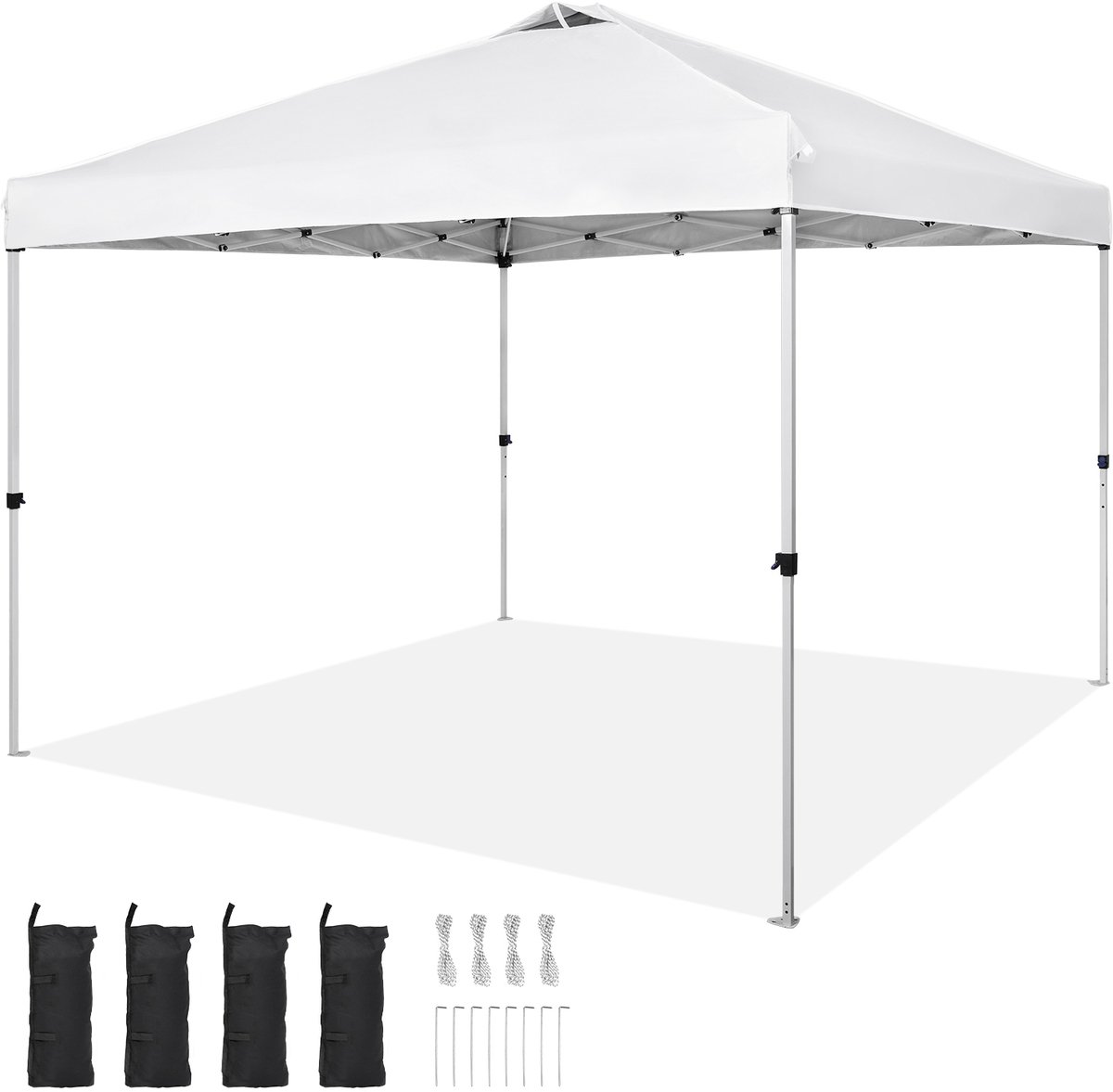 Luifeltent - Luifel - Partytent - Luifelzonwering - Luifel - Pop Up Luifeltent - met met Draagbare Roltas en 4 Zandzakken Waterdicht en Zonwerend Gazebo - 10x10ft Wit