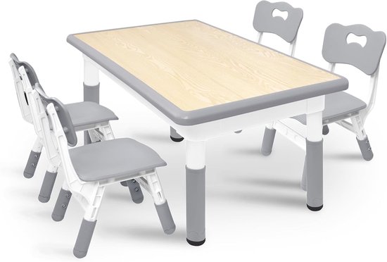 LIFEZEAL Kinderstoelen en multifunctionele tafelset met opbergruimte, kindermeubel met tafel voor kinderen, tafel voor meisjes en jongens (wit